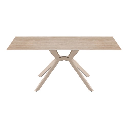 Τραπέζι Olven pakoworld sintered stone σε όψη τραβερτίνας 180x90x75εκ