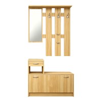 Έπιπλο εισόδου Jentia pakoworld  με καθρέπτη sonoma MDF 113x100x89εκ