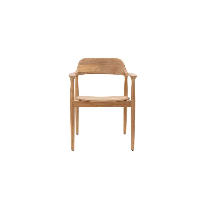 ows-0940004 Καρέκλα Τραπεζαρίας με μπράτσα Helsi (60x54x80) teak wood Soulworks