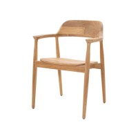 ows-0940004 Καρέκλα Τραπεζαρίας με μπράτσα Helsi (60x54x80) teak wood Soulworks