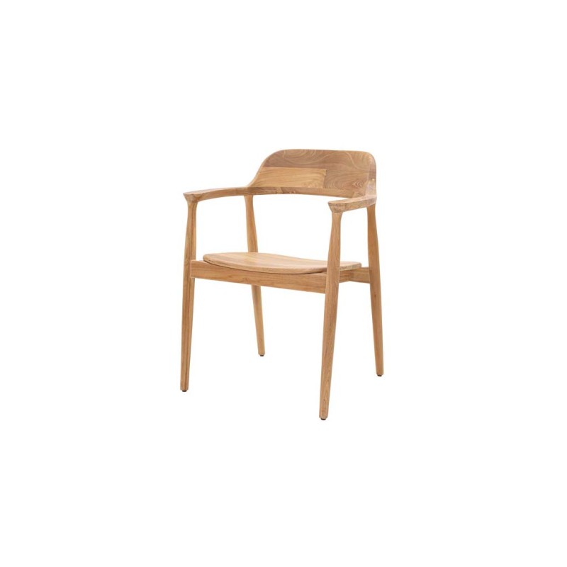 ows-0940004 Καρέκλα Τραπεζαρίας με μπράτσα Helsi (60x54x80) teak wood Soulworks