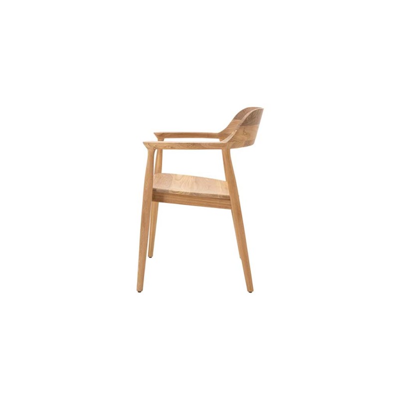 ows-0940004 Καρέκλα Τραπεζαρίας με μπράτσα Helsi (60x54x80) teak wood Soulworks