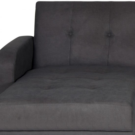 Γωνιακός καναπές - κρεβάτι Lucas Megapap τριθέσιος αναστρέψιμος σε χρώμα γκρι 231x152x85εκ.