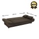 Kαναπές - κρεβάτι Tiko PLUS Megapap τριθέσιος με αποθηκευτικό χώρο και ύφασμα σε καφέ 200x90x96εκ.