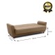 Καναπές - κρεβάτι Jason Megapap τριθέσιος υφασμάτινος με αποθηκευτικό χώρο σε μπεζ - ανοιχτό καφέ 216x85x91εκ.