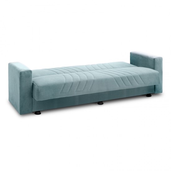 Καναπές - κρεβάτι Daisy Megapap υφασμάτινος με αποθηκευτικό χώρο χρώμα μέντα 215x76x84εκ.