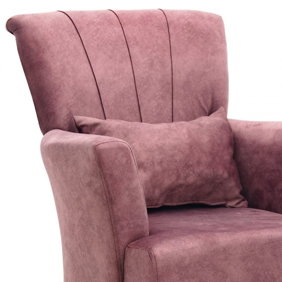 Μπερζέρα - πολυθρόνα Lavender Megapap μαλακό ύφασμα χρώμα σάπιο μήλο 79x80x95εκ.