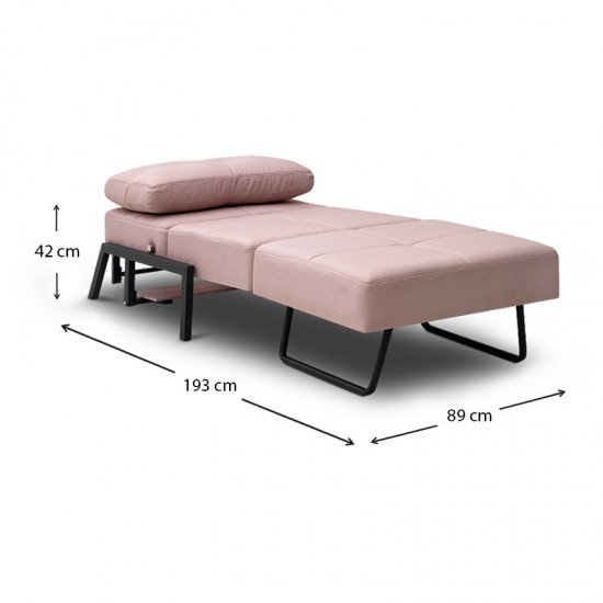 Πολυθρόνα - κρεβάτι Lombardy Megapap διθέσια υφασμάτινη χρώμα σάπιο μήλο 89x90x90εκ.