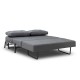 Καναπές - κρεβάτι Lombardy Megapap διθέσιος υφασμάτινος χρώμα ανθρακί 151x90x90εκ.