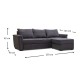 Καναπές - κρεβάτι Puglia Megapap γωνιακός υφασμάτινος χρώμα γκρι 250x90-165x82εκ.