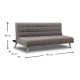 Καναπές - κρεβάτι Trentino Megapap τριθέσιος υφασμάτινος χρώμα ανοιχτό γκρι 183x92x80εκ.