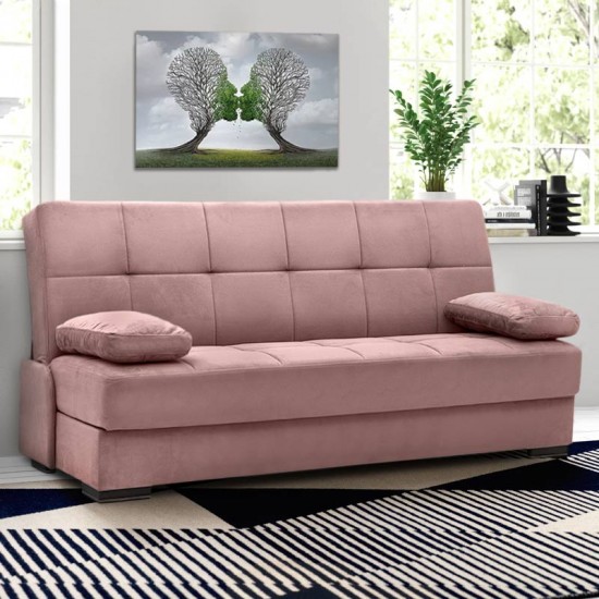 Καναπές - κρεβάτι Sicily Megapap τριθέσιος υφασμάτινος χρώμα σάπιο μήλο 190x90x95εκ.