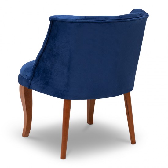 Πολυθρόνα Beatrice Megapap βελούδινη χρώμα royal μπλε 62x60x76εκ.