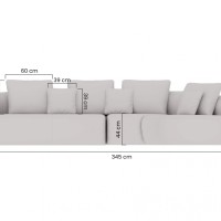 Γωνιακός Καναπές Finezal επιλογή υφάσματος 345x236x86cm