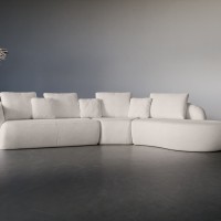 Γωνιακός Καναπές Finezal επιλογή υφάσματος 345x236x86cm