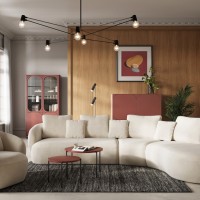 Γωνιακός Καναπές Finezal επιλογή υφάσματος 345x236x86cm