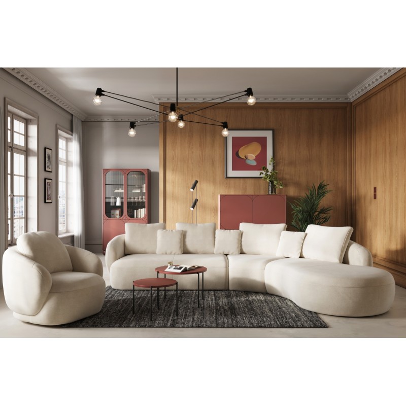 Γωνιακός Καναπές Finezal επιλογή υφάσματος 345x236x86cm