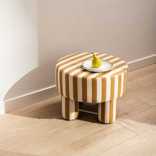 Πουφ CHIARO μπεζ-λευκό 50x50x37 cm
