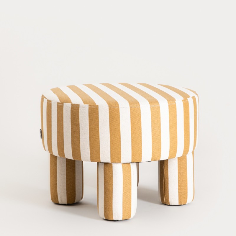 Πουφ CHIARO μπεζ-λευκό 50x50x37 cm