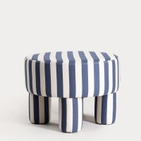 Πουφ CHIARO μπλε-λευκό 50x50x37 cm