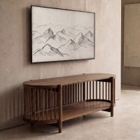 Έπιπλο τηλεόρασης VOX ξύλινο καφέ 120x40x40 cm
