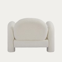 Πολυθρόνα SEDIA εκρού από ύφασμα TEDDY BOUCLÉ 95x88x70 cm