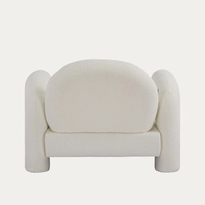 Πολυθρόνα SEDIA εκρού από ύφασμα TEDDY BOUCLÉ 95x88x70 cm