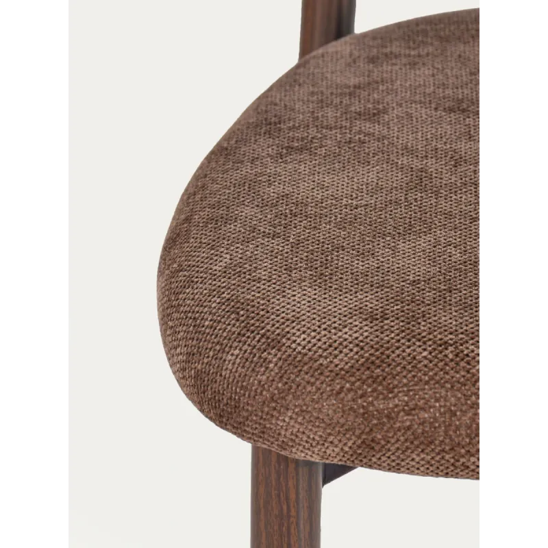 Καρέκλα AVERON σοκολατί με καφέ πόδια 52x55.5x77 cm