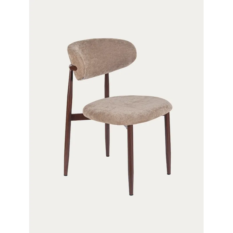 Καρέκλα AVERON μπεζ με καφέ πόδια 52x55.5x77 cm