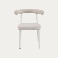 Καρέκλα NOVARO μπεζ με λευκά πόδια 53.5x61x75.5 cm