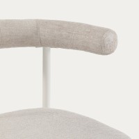 Καρέκλα NOVARO μπεζ με λευκά πόδια 53.5x61x75.5 cm