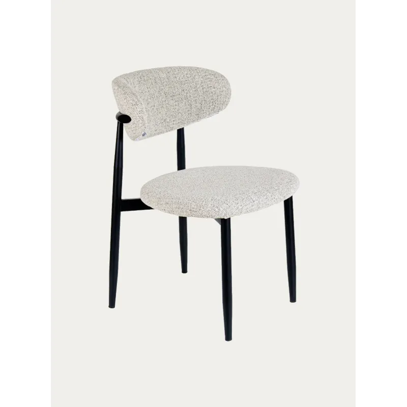Καρέκλα AVERON μπεζ με μαύρα πόδια 52x55.5x77 cm