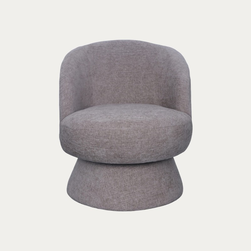 Πολυθρόνα ELVIANO περιστρεφόμενη υφασμάτινη γκρι 66x80x71 cm