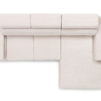 Γωνιακός Καναπές-Κρεβάτι Taloria Mini σε Μπεζ Κοτλέ 293x176x96cm