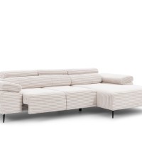 Γωνιακός Καναπές-Κρεβάτι Taloria Mini σε Μπεζ Κοτλέ 293x176x96cm