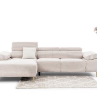 Γωνιακός Καναπές-Κρεβάτι Taloria Mini σε μπεζ κοτλε 293x176x96cm