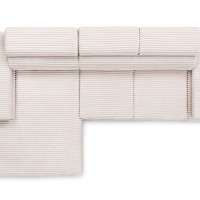 Γωνιακός Καναπές-Κρεβάτι Taloria Mini σε μπεζ κοτλε 293x176x96cm