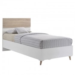 ALIDA Κρεβάτι Μονό για Στρώμα 90x200cm, Απόχρωση Sonoma - Άσπρο 97x203x100cm