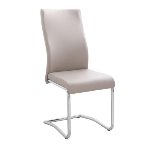 Σετ4ΤεμBENSON Καρέκλα Μέταλλο Χρώμιο, PVC Cappuccino 43x58x98cm