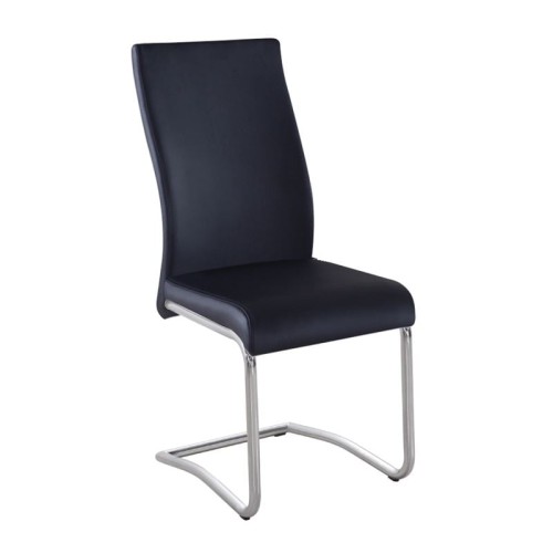 Σετ4ΤεμBENSON Καρέκλα Μέταλλο Χρώμιο, PVC Μαύρο 43x58x98cm