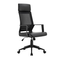 BF2500 Πολυθρόνα Γραφείου Διευθυντή Mesh Μαύρο - Pu Μαύρο 58x62x116/126cm