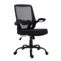 BF2930W Πολυθρόνα Γραφείου Ανακλινόμενα Μπράτσα, Μέταλλο Βάση, Mesh - Ύφασμα Μαύρο 60x62x99/109cm