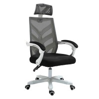 BF2985 Πολυθρόνα Γραφείου Διευθυντή, Άσπρο - Mesh Μαύρο 60x66x111/121cm