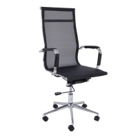 BF3200 Πολυθρόνα Διευθυντή Μέταλλο Χρώμιο - Mesh Μαύρο 55x64x108/116cm