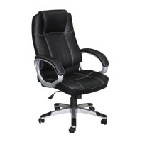BF5450 Πολυθρόνα Γραφείου Διευθυντή, Pu Μαύρο 63x70x112/122cm