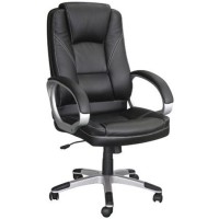 BF6950 Πολυθρόνα Γραφείου Διευθυντή, Pu Μαύρο 64x71x112/122cm