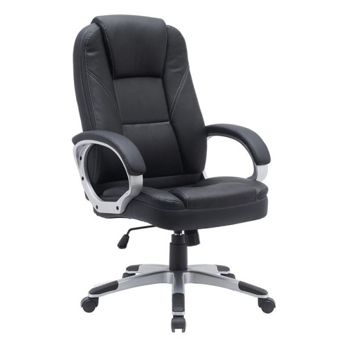 BF6950W Πολυθρόνα Γραφείου Διευθυντή, Pu Μαύρο 68x75x112/122cm