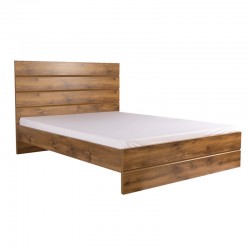 BORNEO Κρεβάτι Διπλό, για Στρώμα 160x200cm, Απόχρωση Καρυδί 160x217x114cm