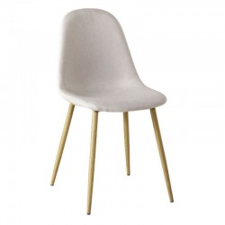 Σετ-4Τεμ.CELINA Καρέκλα Μέταλλο Βαφή Φυσικό, Ύφασμα Μπεζ 45x54x85cm