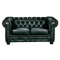 CHESTERFIELD Birmingham Καναπές 2Θέσιος Σαλονιού Καθιστικού,Δέρμα Antique Green 155x91x74cm